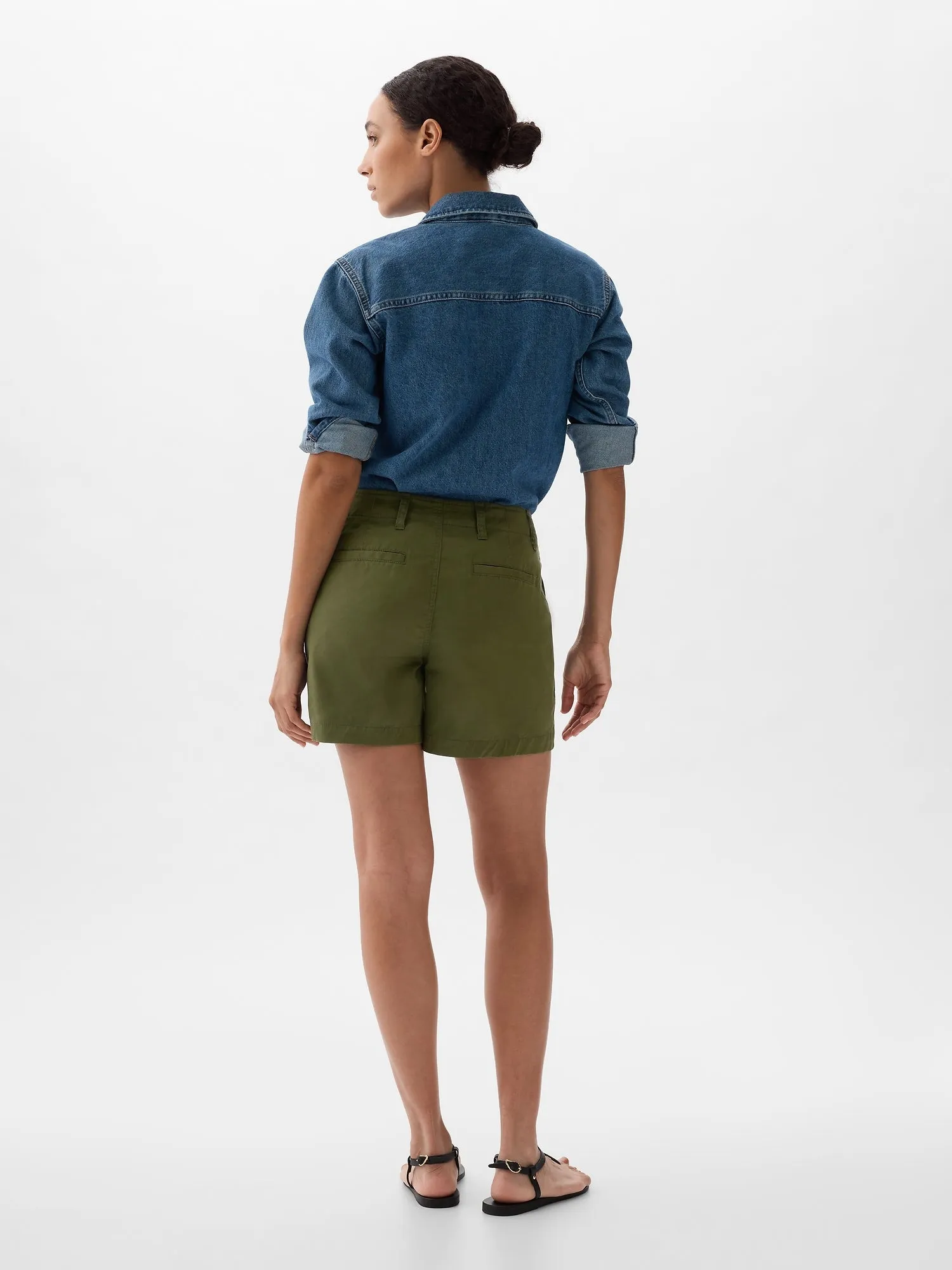 5" Mid Rise Downtown Khaki Shorts