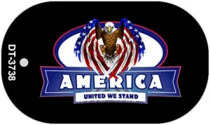 America United Metal Novelty Dog Tag Necklace