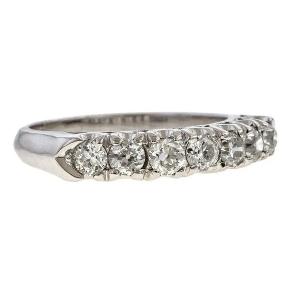 Art Deco Seven Stone Wedding Band