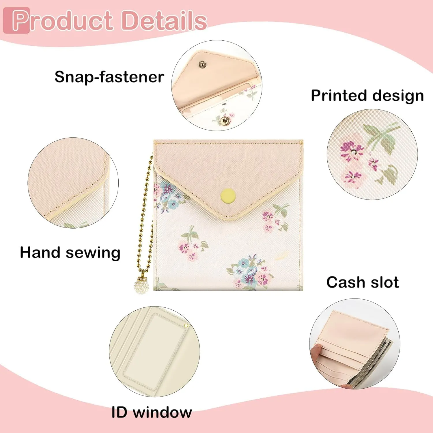 bvya Women's Small Slim Wallet Pouch Credit Card Holder Mini Bifold Purse With RFID Blocking (2 PCS #H)