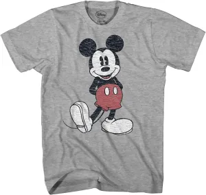 Disney Men's Full Size Mickey Mouse Distressed Look T-Shirt