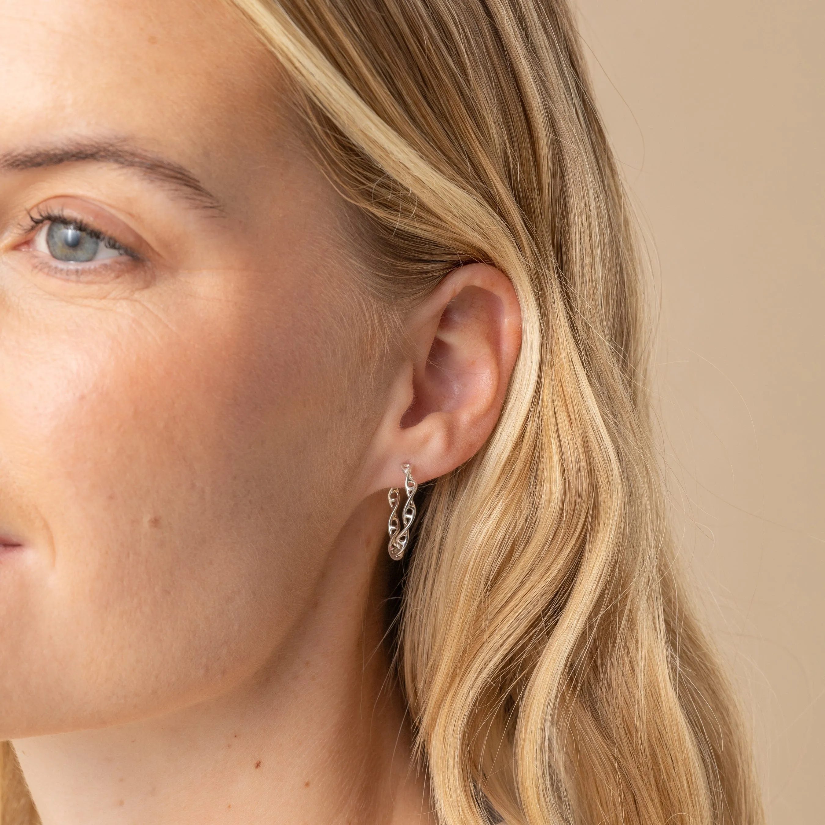 DNA earring hoops S | silver