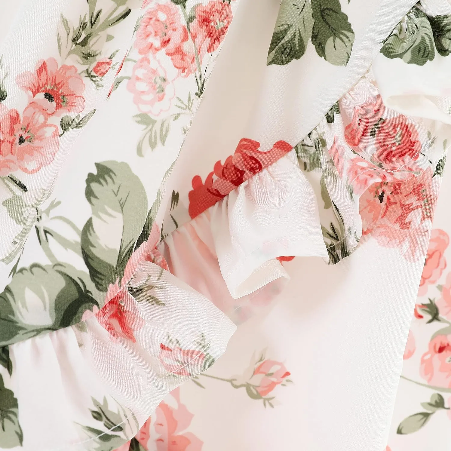 Flofallzique Floral Girls Maxi Dress Summer Spaghetti Strap Kids Vintage Boho Hi-Low Sundress