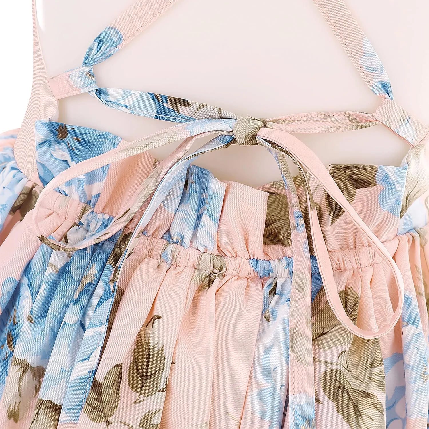 Flofallzique Floral Girls Maxi Dress Summer Spaghetti Strap Kids Vintage Boho Hi-Low Sundress