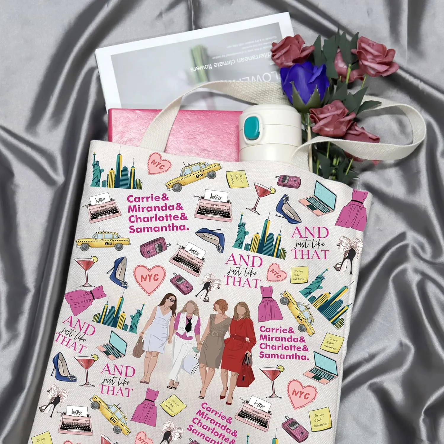 GJTIM Romantic Comedies TV Series Fans Gift Carrie Miranda Charlotte & Samantha Zipper Travel Pouch For Movie Lovers