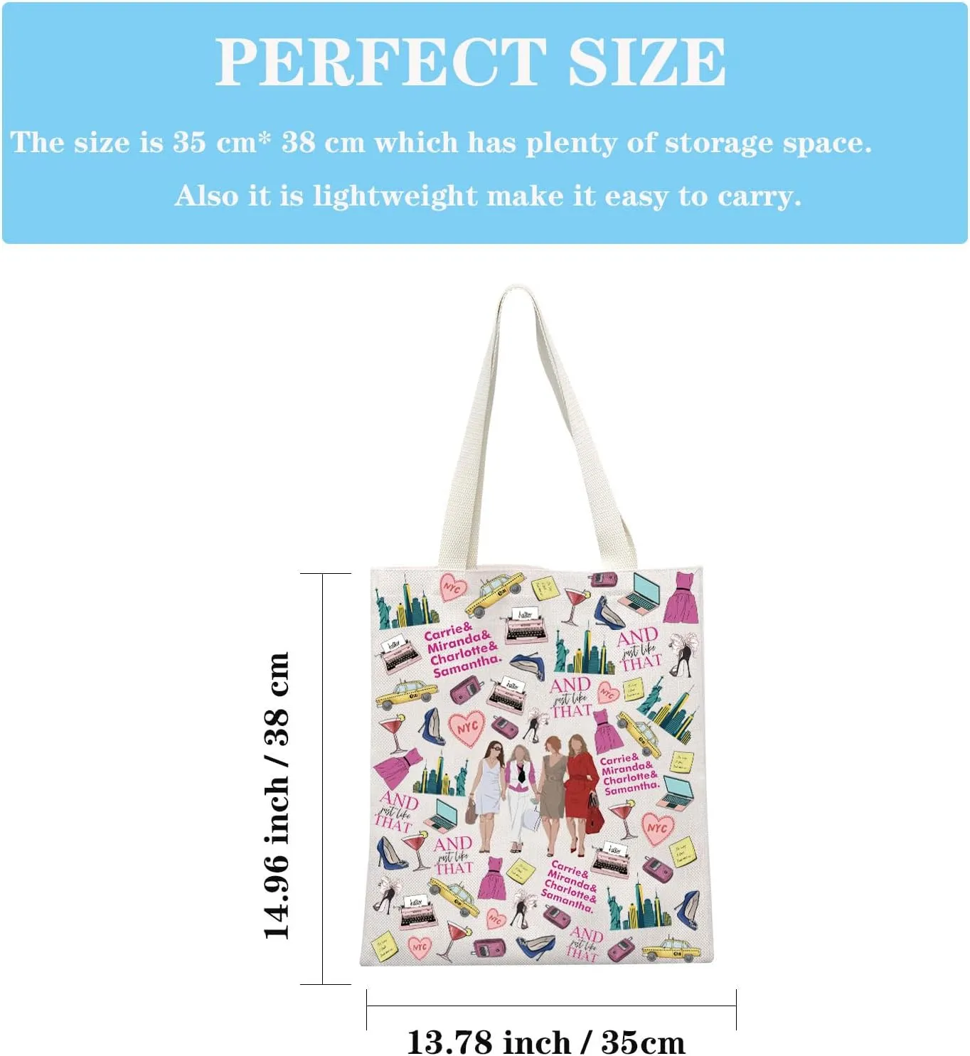 GJTIM Romantic Comedies TV Series Fans Gift Carrie Miranda Charlotte & Samantha Zipper Travel Pouch For Movie Lovers