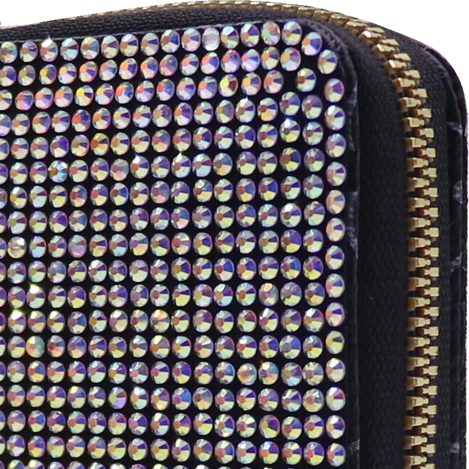 Glitter Rhinestone Wallet Shiny Purse Money Coin Mini Evening Clutch Bag Zipper Card Holder (Color : Multicolor-silver)