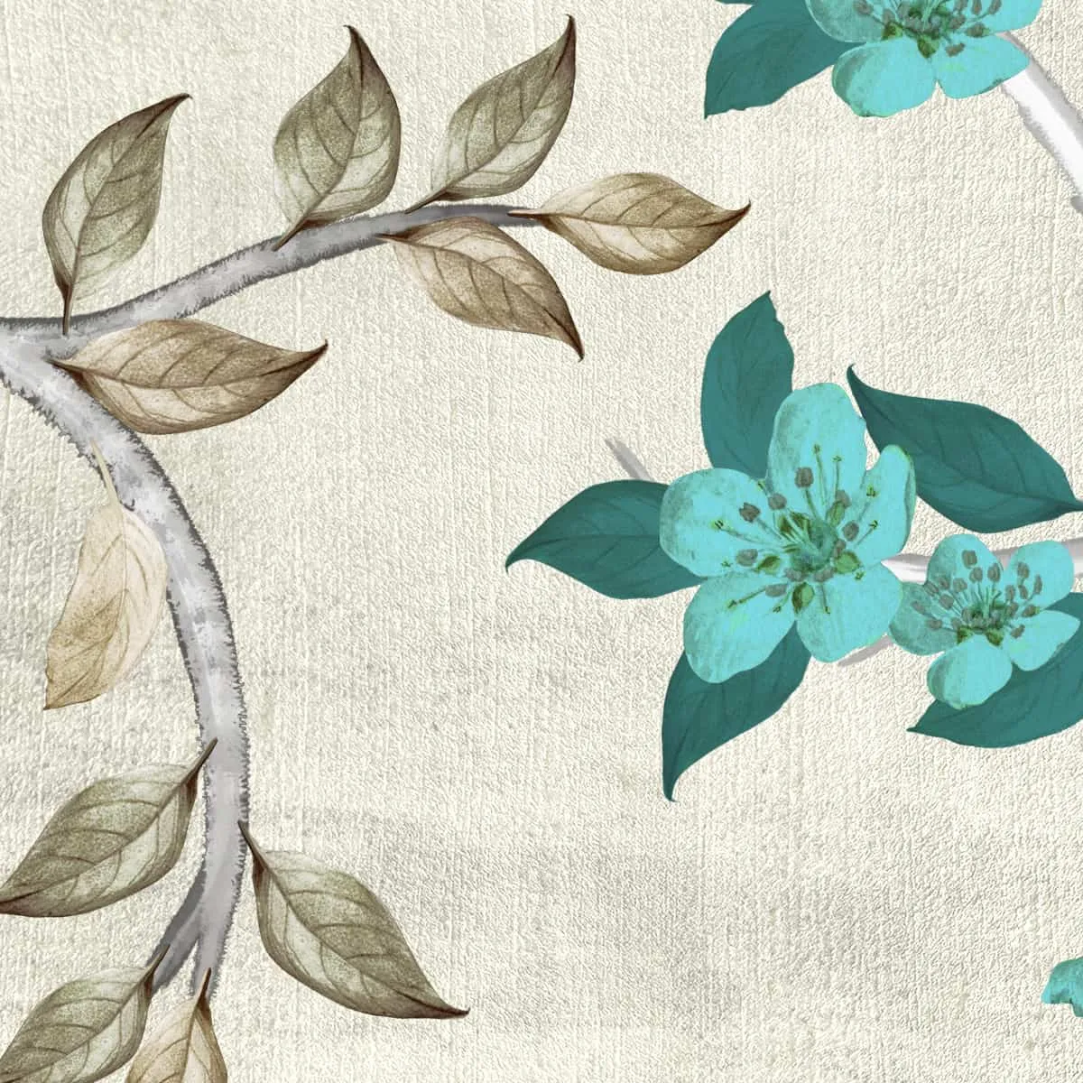 Grandeur in Silver Chinoiserie, Wallpaper for Wall, Customised