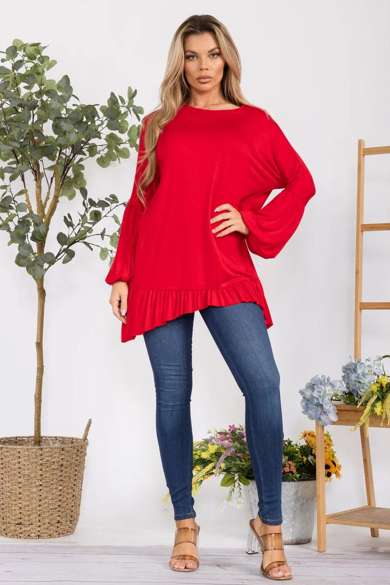 HH428R-SOLID - Long Sleeve Tunic