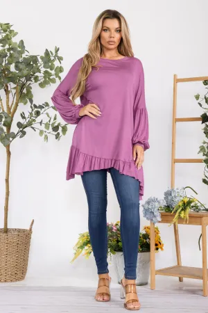 HH428R-SOLID - Long Sleeve Tunic