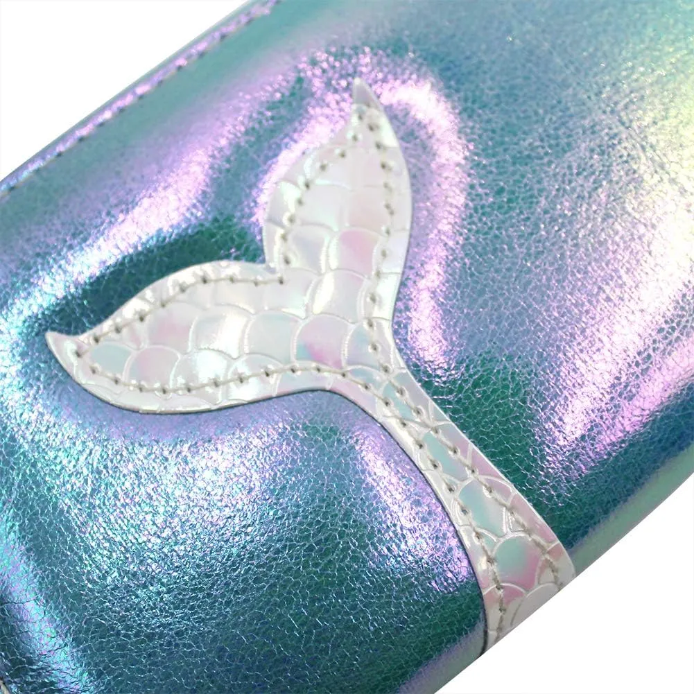 Holographic Wallet Shiny Mermaid Purse Money Clip Mini Evening Clutch Bag Rainbow Card Holder (Color : Bule)