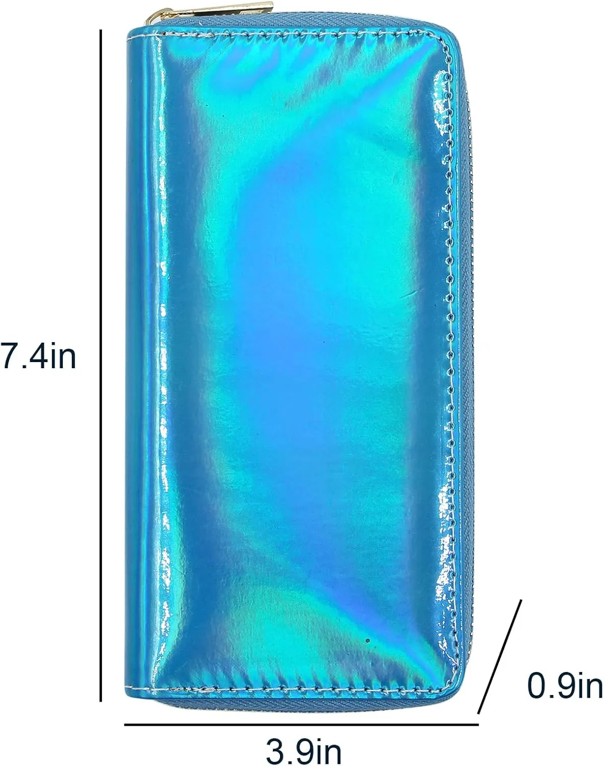 Holographic Wallet Shiny Mermaid Purse Money Clip Mini Evening Clutch Bag Rainbow Card Holder (Color : Holographic-Blue)