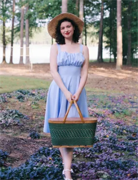 Vintage Fans Look of Solid Color Two-Way Defined Waist Ruched Bodice Flared A-Line Dress