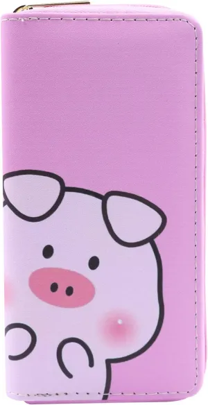 Women Girls Cute Pig Cartoon Wallet Coin Purse Mini Evening Clutch Bag Card Holder