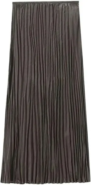 Women's New Art Layered Long Suspender Dress Pleated midi Skirt